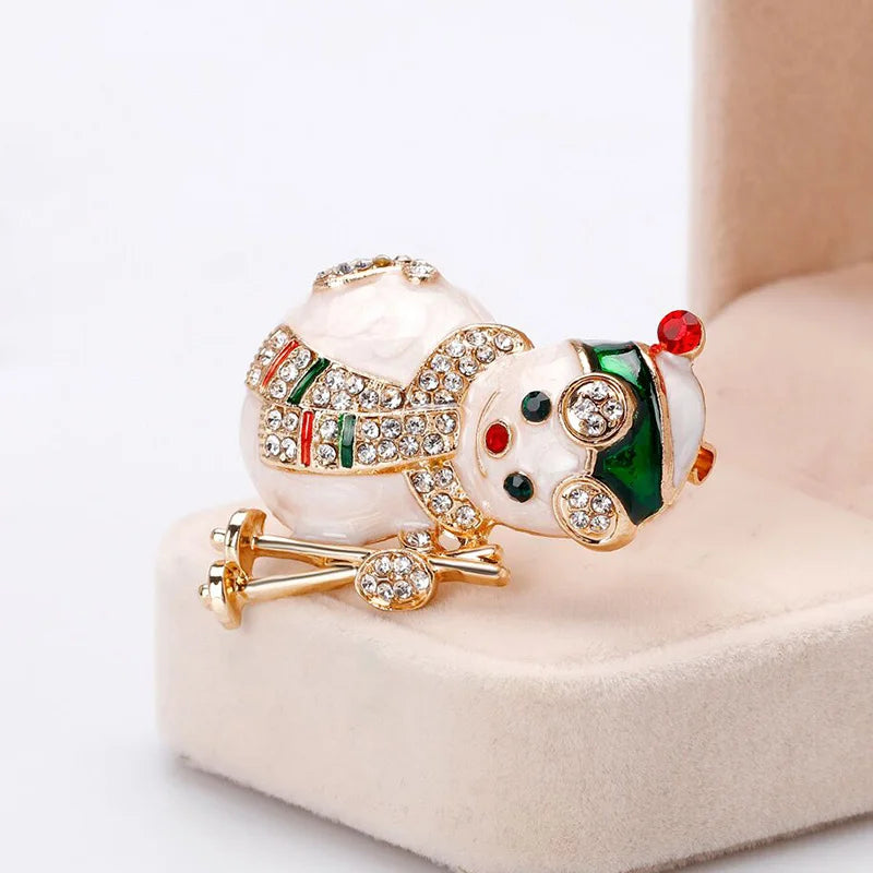 Wuli&baby Snowman Brooch
