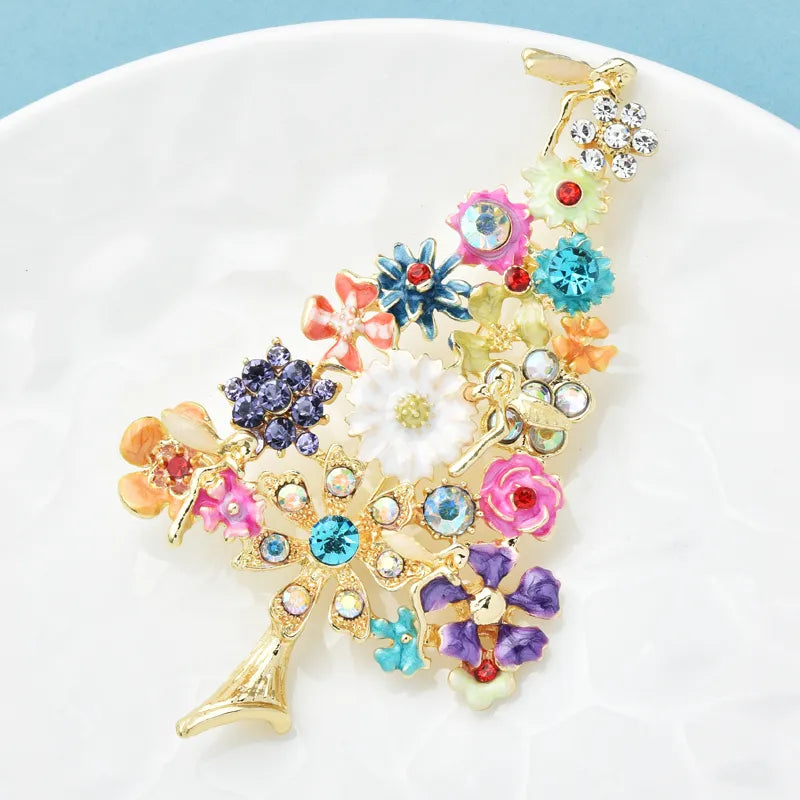 Wuli&baby Flower Tree Brooch