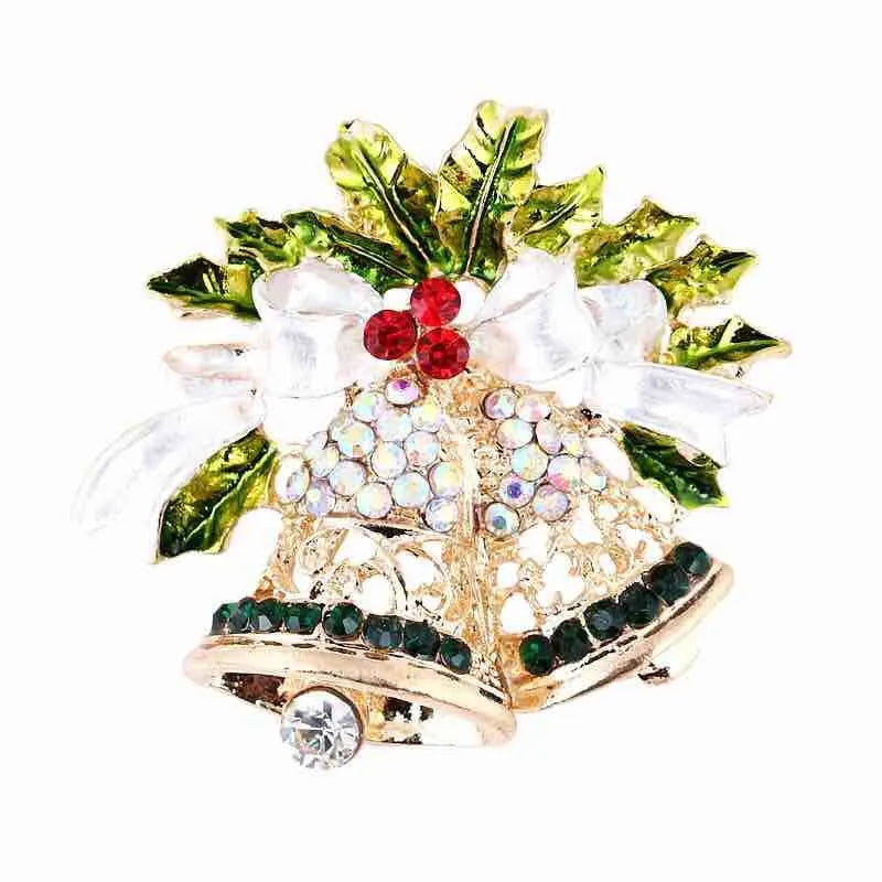 SKEDS Crystal Bell Christmas Brooch