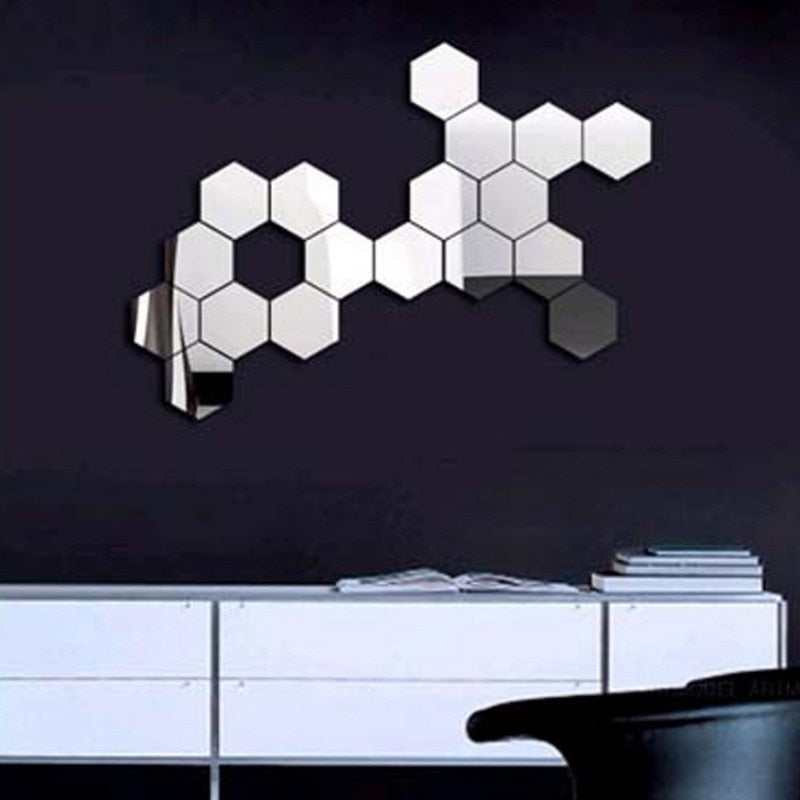 Hexagon Mirror Wall Stickers