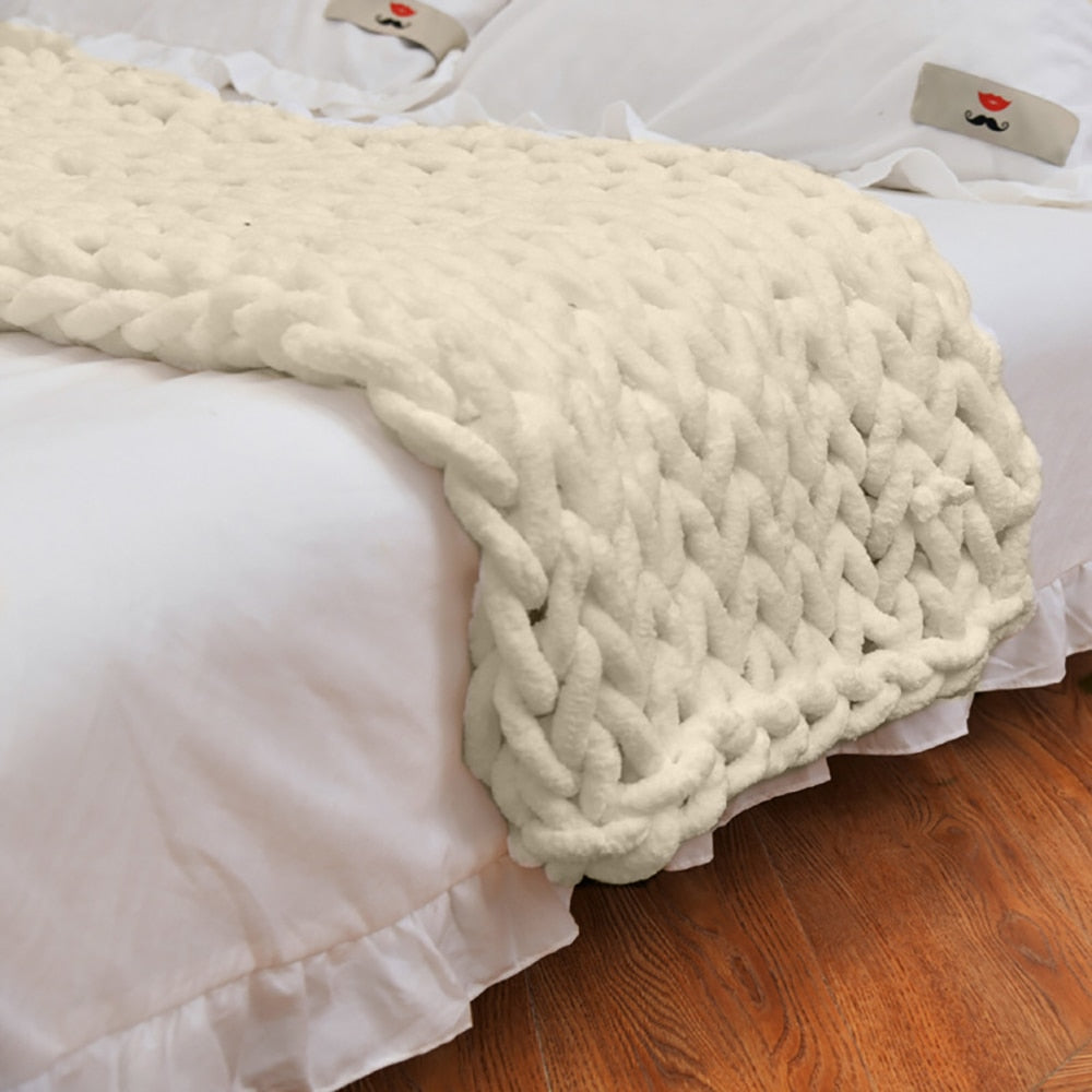 Knitted Chenille Blanket